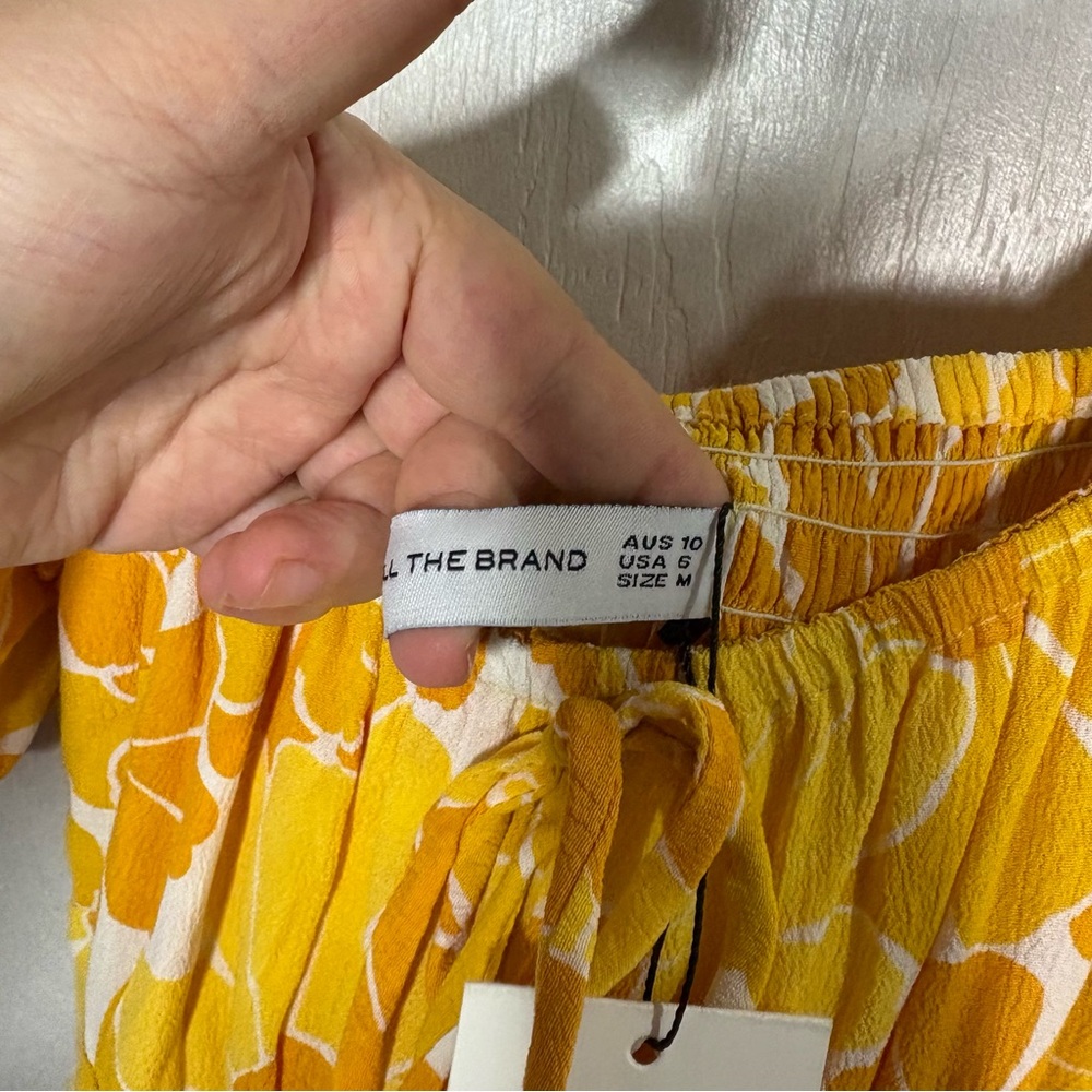 NWT Faithful the Brand Revolve Lovita mini dress Canaria marigold size US 6 - Picture 10 of 12